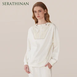K1802X Autumn Basic simplicity High quality women's Clothing 95% combed cotton solid top hoodie Ladies pullover hooded clothes