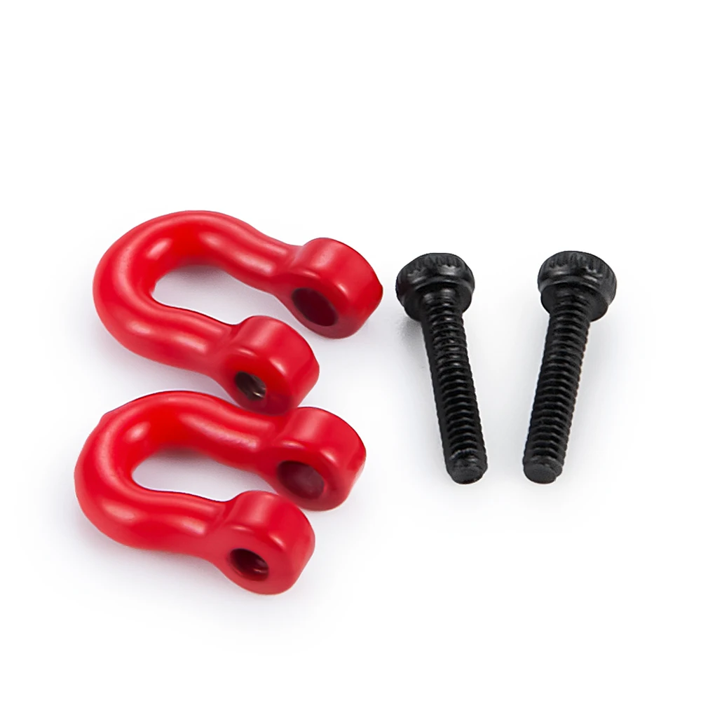 YEAHRUN Red Trailer Hook U-ring Tow for 1/18 RC Crawler Car TRX4M Bronco Defender Upgrade Decoration Parts