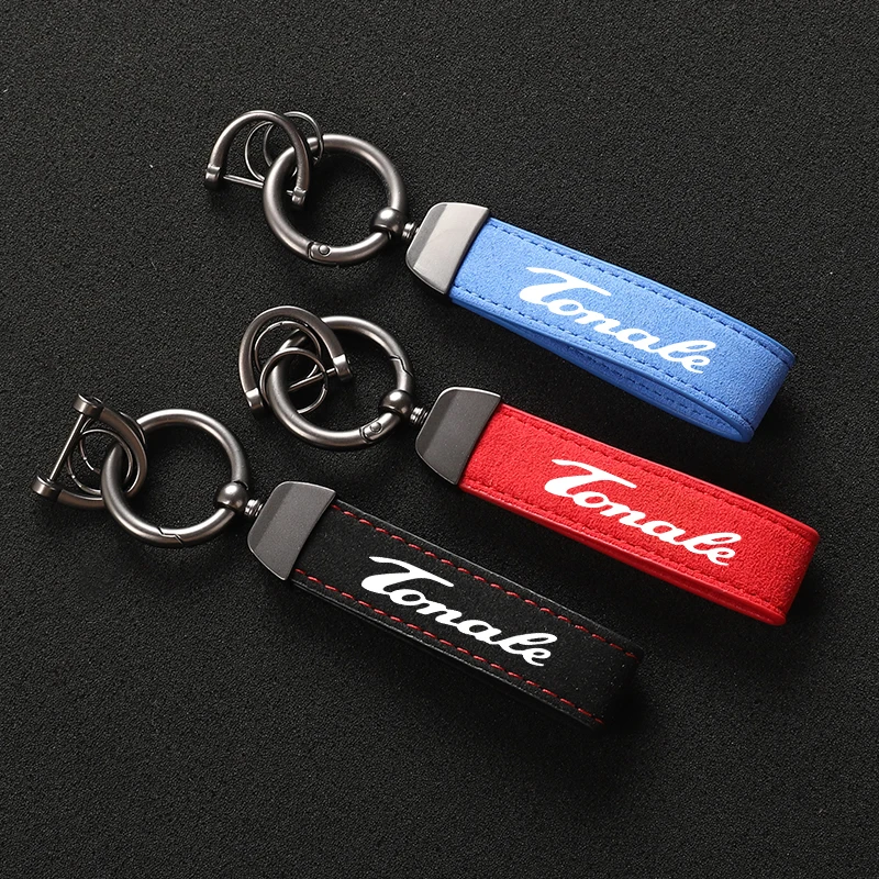 Suede Metal Buckle Car Keychain Business Gift with Logo keyring For Alfa Romeo Tonale Car Accessories