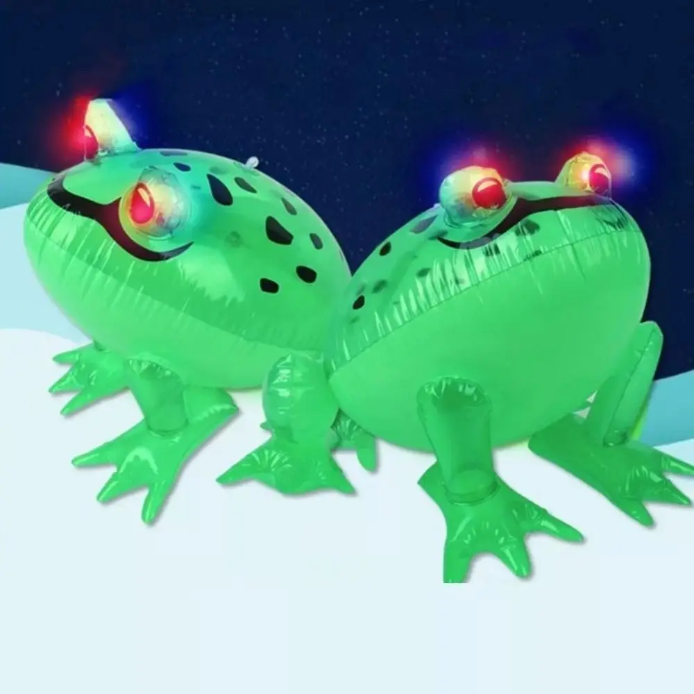 

3Pcs With Flashing Light Green Frog Balloon Blow Up Animal Glowing Frog Cub Balloon Birthday Party Decor Animal Inflatable Toy