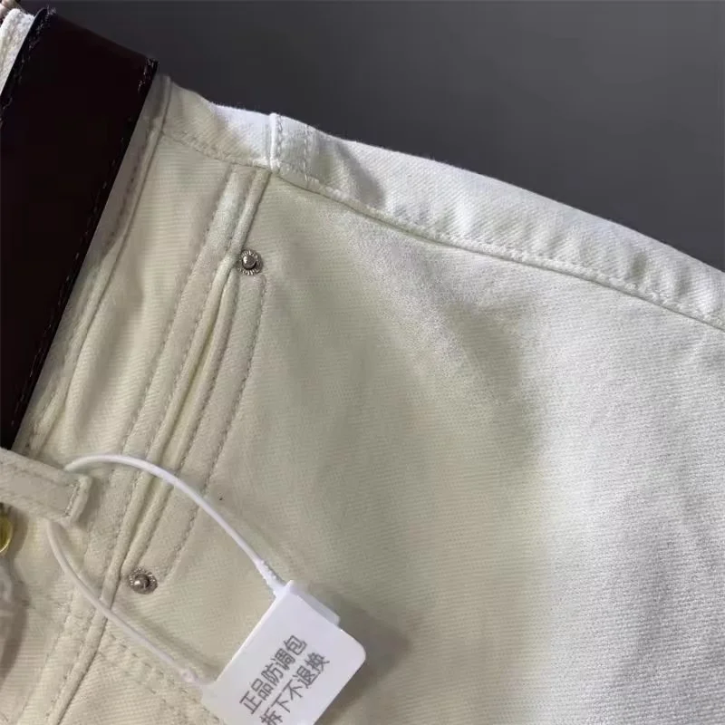 Weiße vielseitige Denim-Shorts mit Reißverschluss und hoher Taille, Sommer, lose Taschen, weites Bein, Jeans für Damen, lässige heiße Hosen, schlanke Damen-Jeans