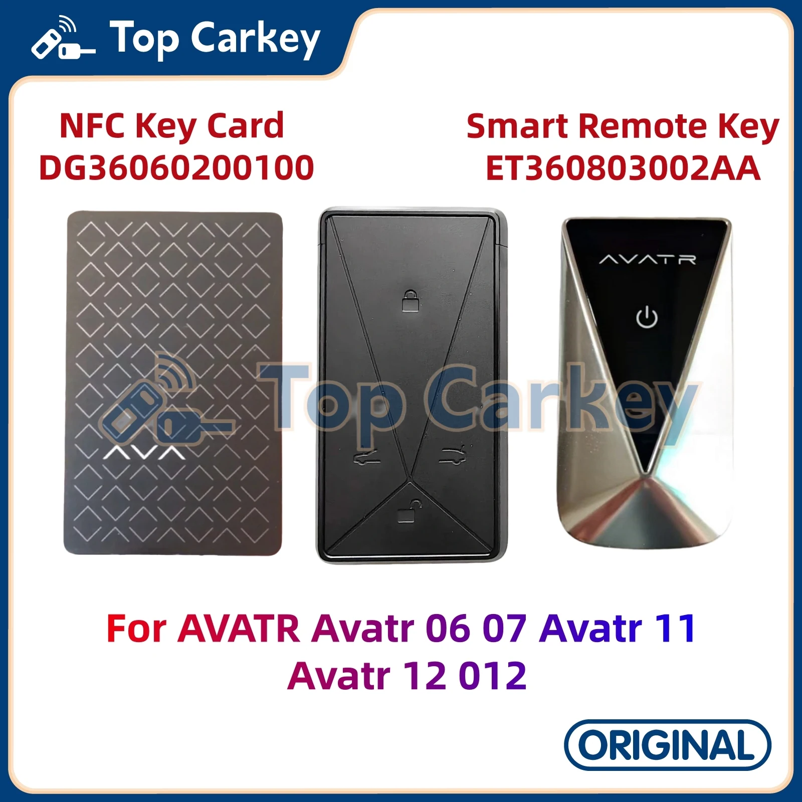 

Оригинальный OEM-ключ-карта TopCarkey NFC DG36060200100, умный дистанционный ключ ET360803002AA для AVATR Avatr 06 07 Avatr 11 Avatr 12 012