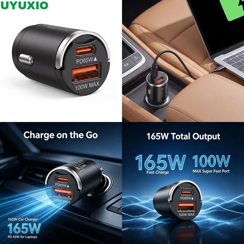 carregador-de-carro-de-alta-potencia-165w-com-saida-dupla-65w-usb-c-e-100w-usb-a-design-de-baixo-perfil-em-liga-de-zinco-para-multiplos-dispositivos-moveis