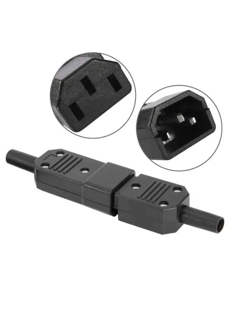  Pack of 5pcs IEC 320 Power Sockets Connectors C14 Male/C13 Female Inline Adapter Plug for Household & Office Appliances