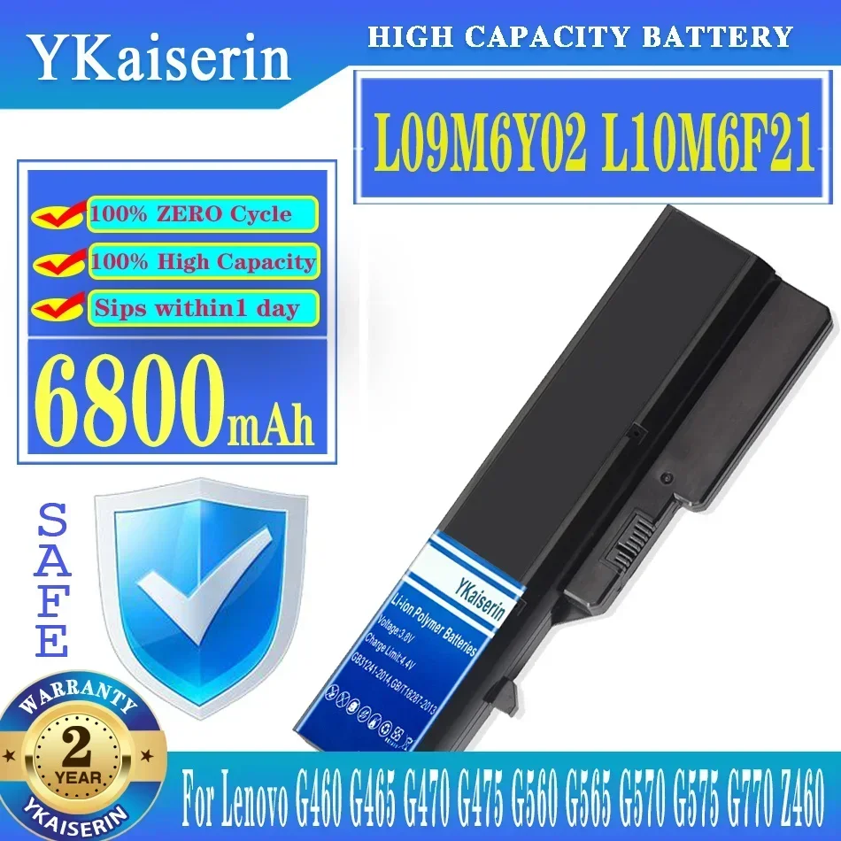 

Аккумулятор YKaiserin 6800 мАч L09M6Y02 L10M6F21 L09S6Y02 L09L6Y02 для Lenovo G560 G565 G570 G575 G770 Z460 G460 G465 G470 G475