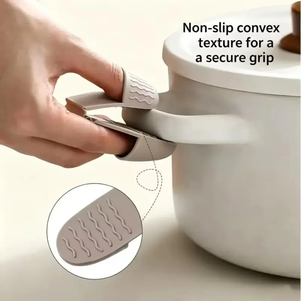 8PCS Creative Silicone Finger Gloves Three-Finger Anti‑Scald Finger Protector Heat Resistant Mini Pinch Mitts Hot Bowl/dish