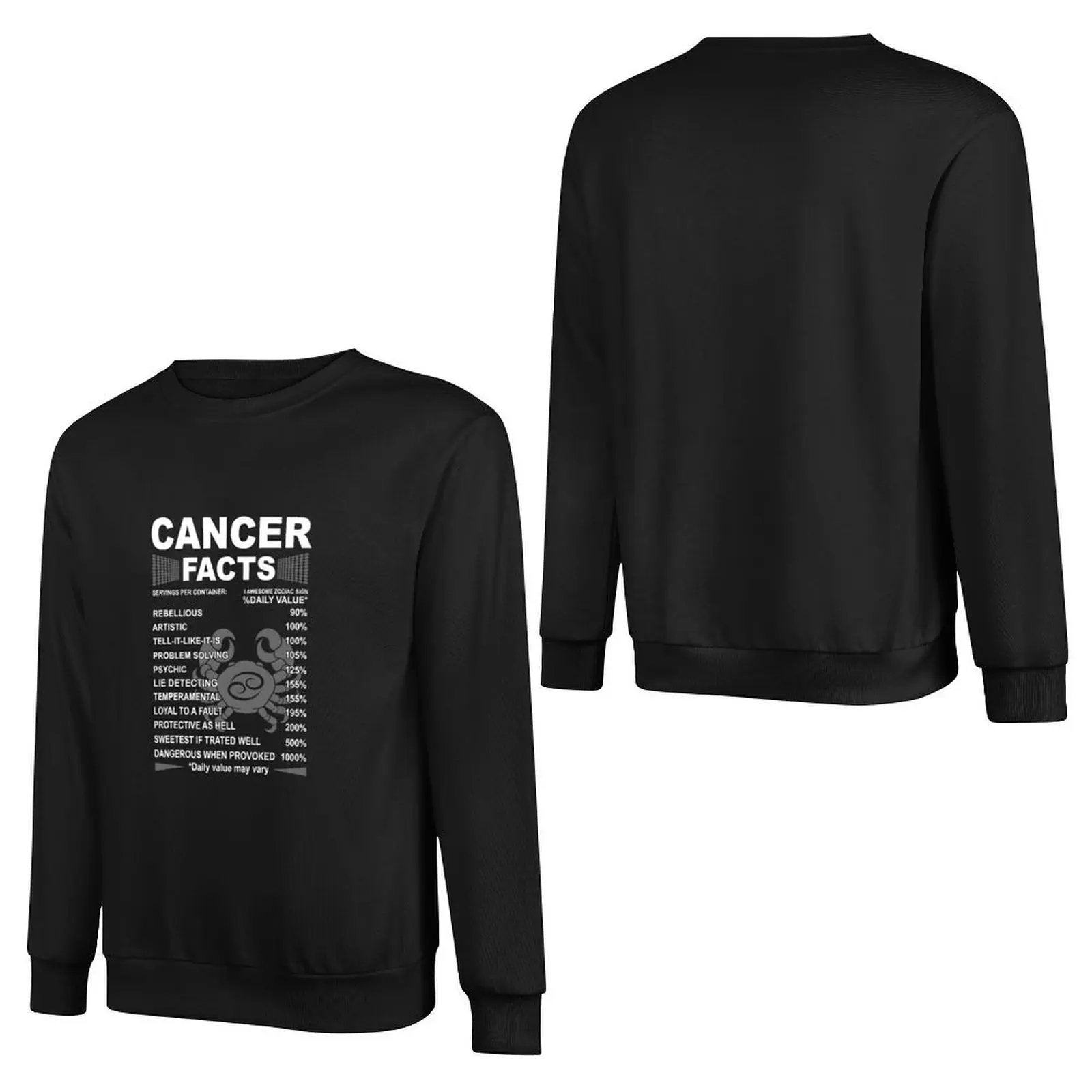 Cancer Facts Awesome Zodiac Sign - Cancer Zodiac Pullover Hoodie men clothing aesthetic clothing oversize sweatshirts