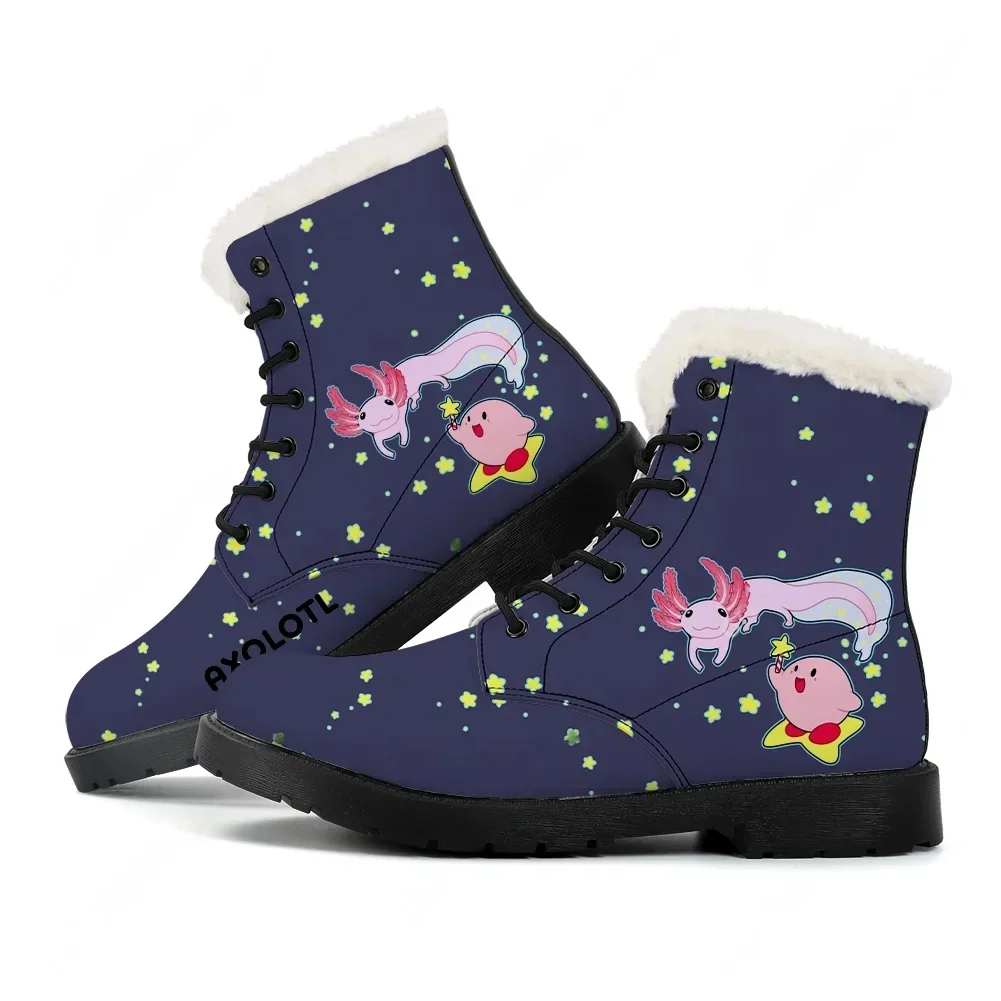 Axolotl Plush Boot Men Women Teenager Casual Shoe Outdoor Warm Boot High Quality Personalized Fashion Pattern Custom Made Shoes
