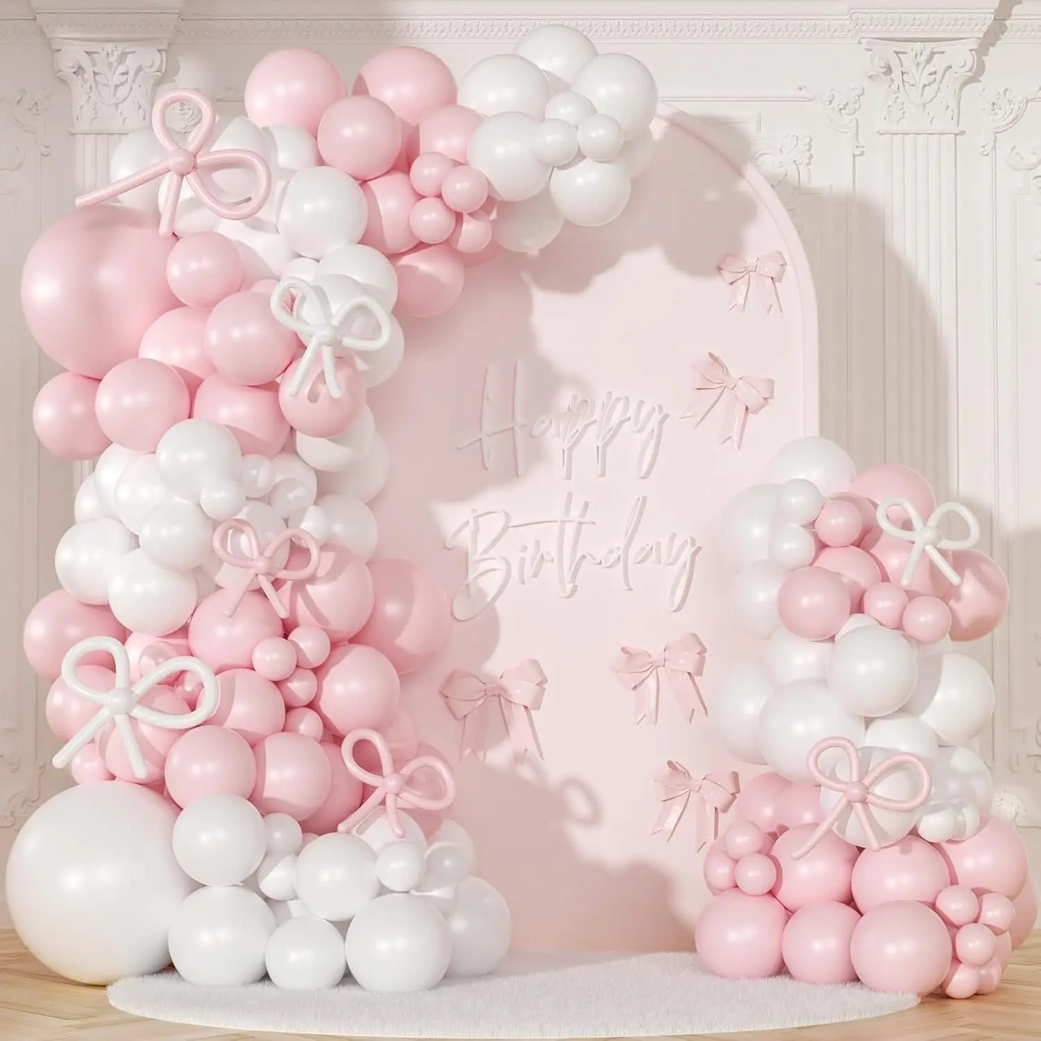 Rosa Schleife Ballon Set, rosa Schleife Party Dekoration Geburtstag Babyparty Hochzeit