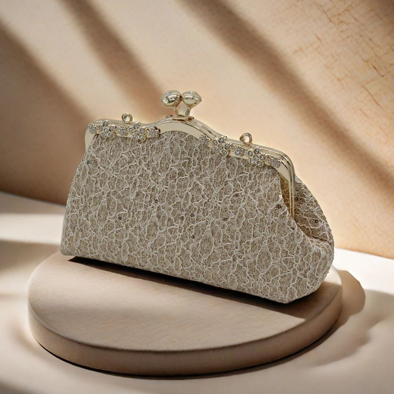 

Роскошный вечерний клатч с кружевным покрытием, женская вечерняя сумка через плечо с цепочкой, женская элегантная сумка, красная благородная банкетная сумка