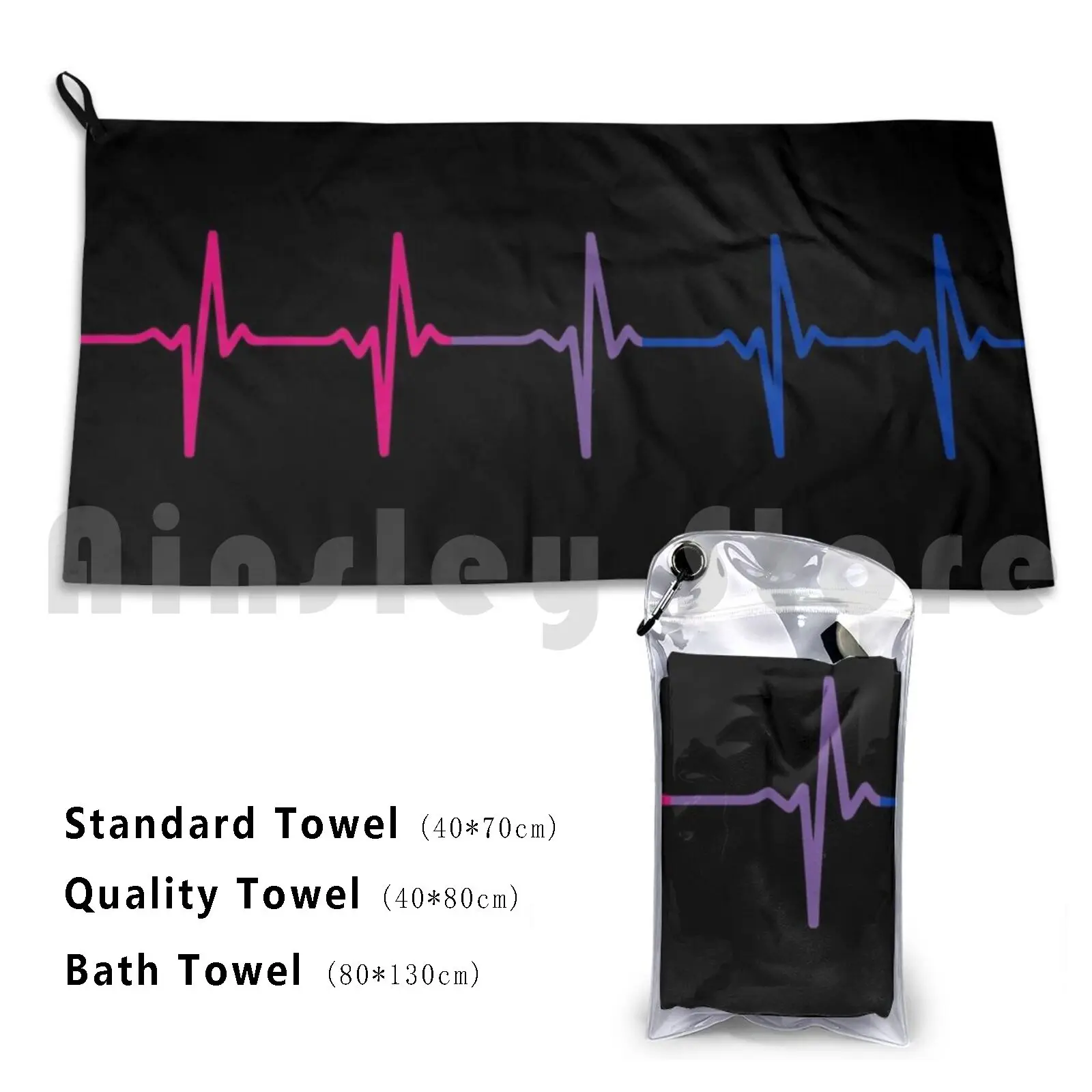 Towel Bisexual Pride Heartbeat Pulse 1045 Bisexuals Bisexual For Teens Bisexual Colors