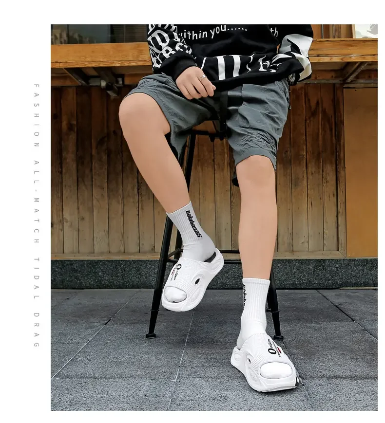 Sommer-Outdoor-Bekleidung für Damen und Herren: Dickbesohlte, geruchsabweisende und rutschfeste Herren-Slipper, Zweifach-Tragbare Strand-Sandalen und -Slipper – Detail 15