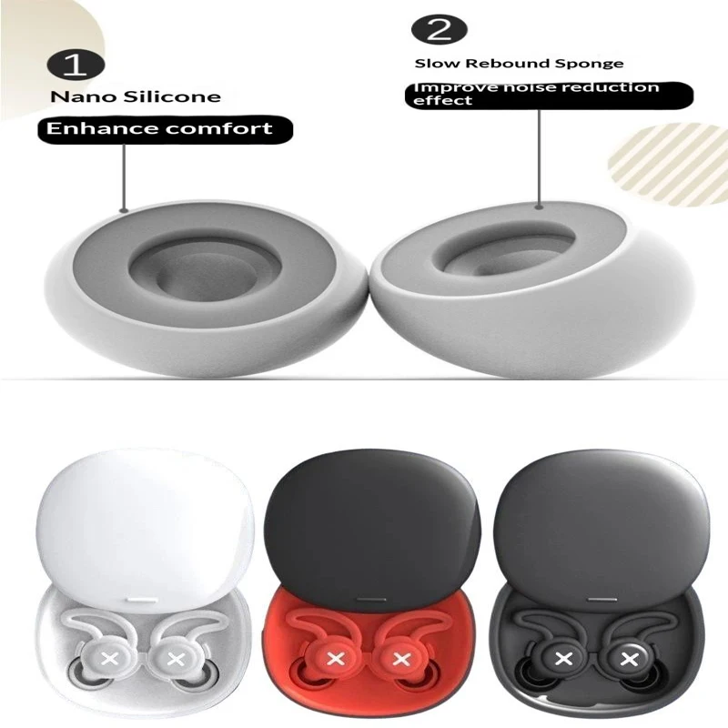 Soft Silicone Noise Reduction Ear Plugs Waterproof Protection 95 Percent Sound Blocking Anti Fall For Sleep Air Travel Work
