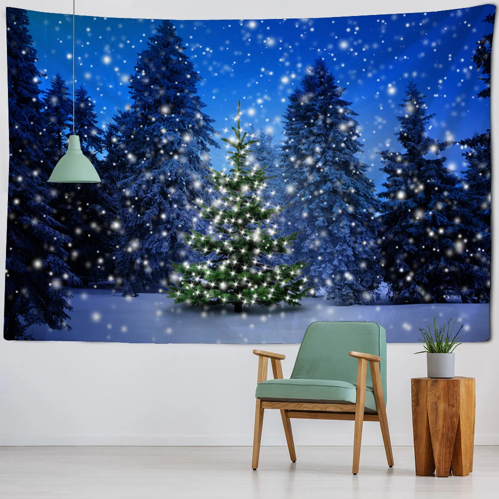 Weihnachten Home Dekoration Poster Wandteppich Weihnachtsbaum Schneemann Weihnachtsgeschenk Schlafzimmer Schlafsaal Wand Hintergrund Tuch