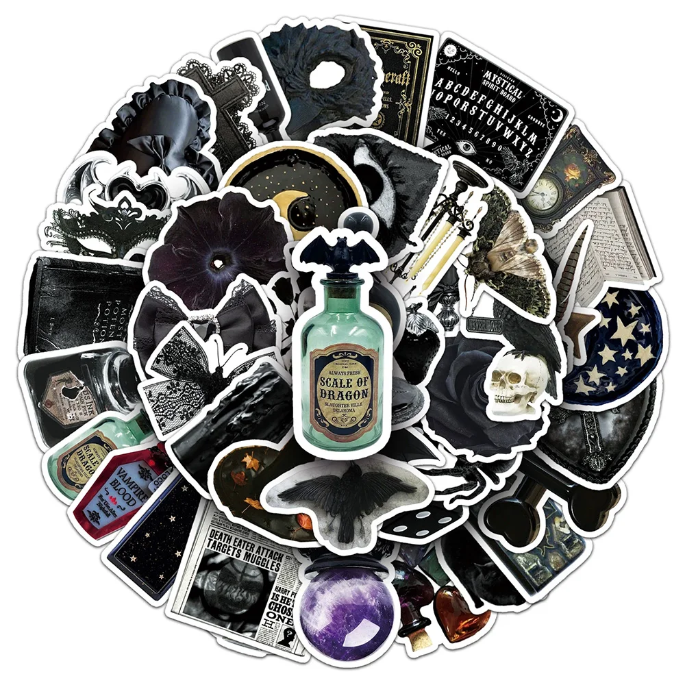 10/30/50 قطعة القوطية الظلام نمط الساحرة ملصقات مقاوم للماء الكتابة على الجدران محمول سكيت سيارة كول الرعب هالوين ملصق يدوي الصنع حزم