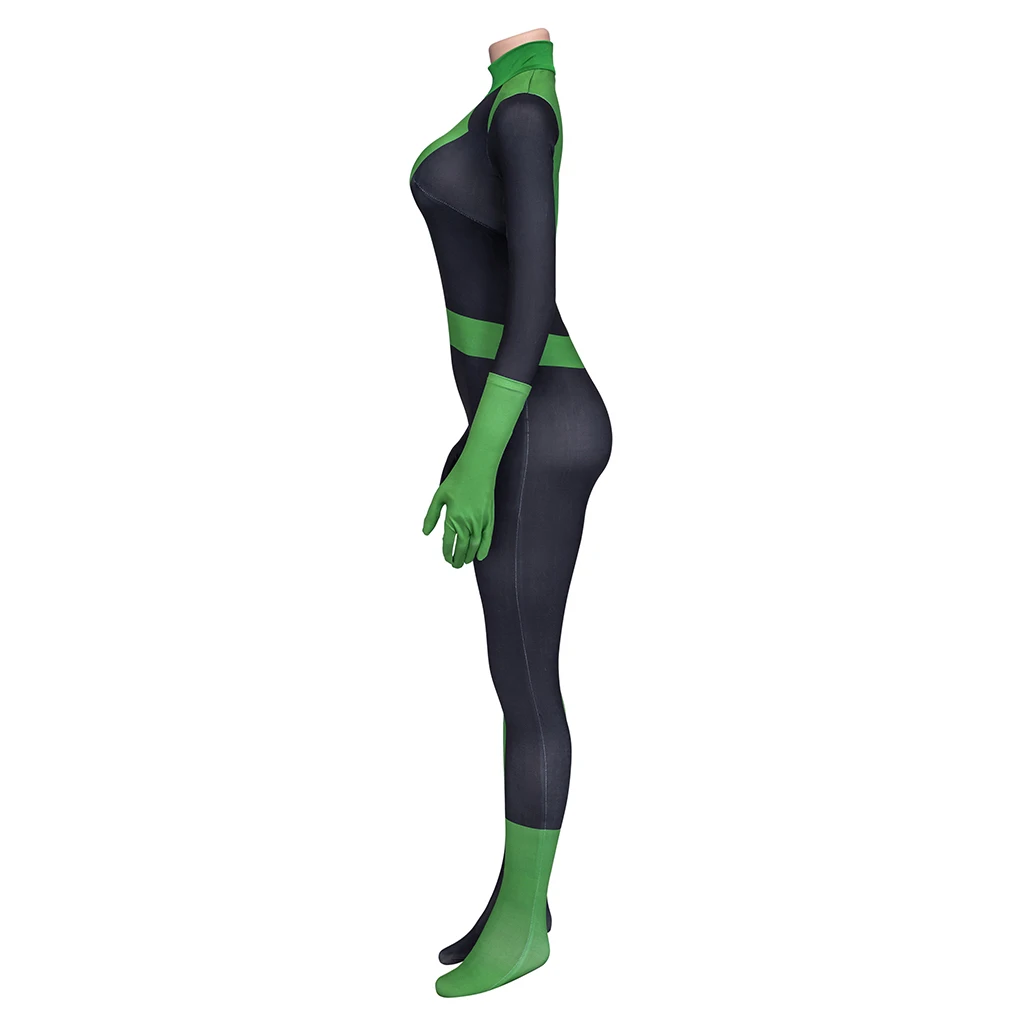 Anime Character Shego Cosplay Costume Sexy Jumpsuit Suitable for Women Tight Jumpsuit Gloves Halloween Carnival Party Costume