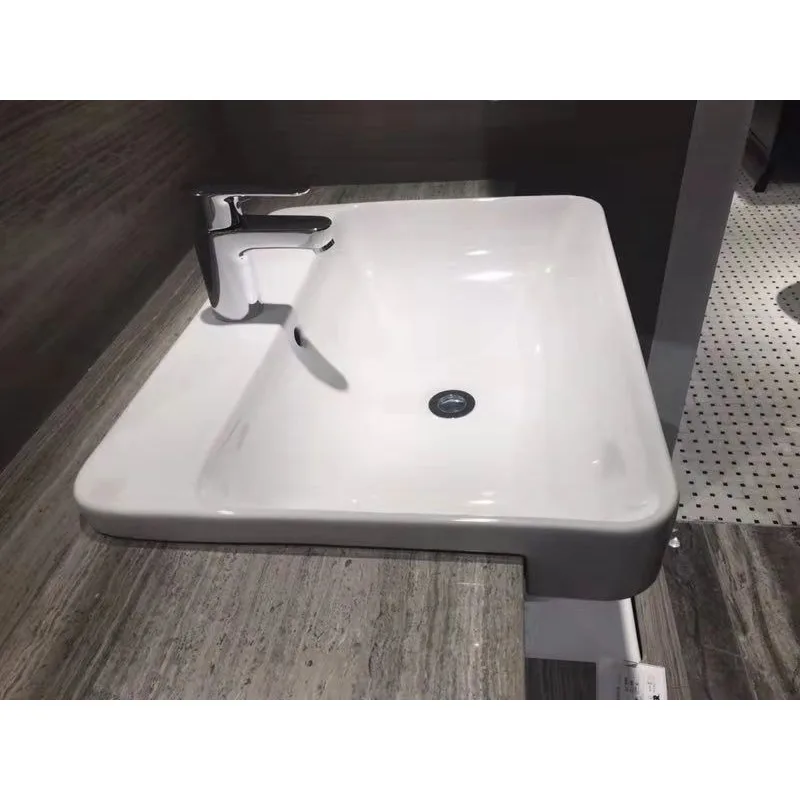 

Ceramic semi-embedded basin White ceramic wash basin Hotel basin Large, medium and small