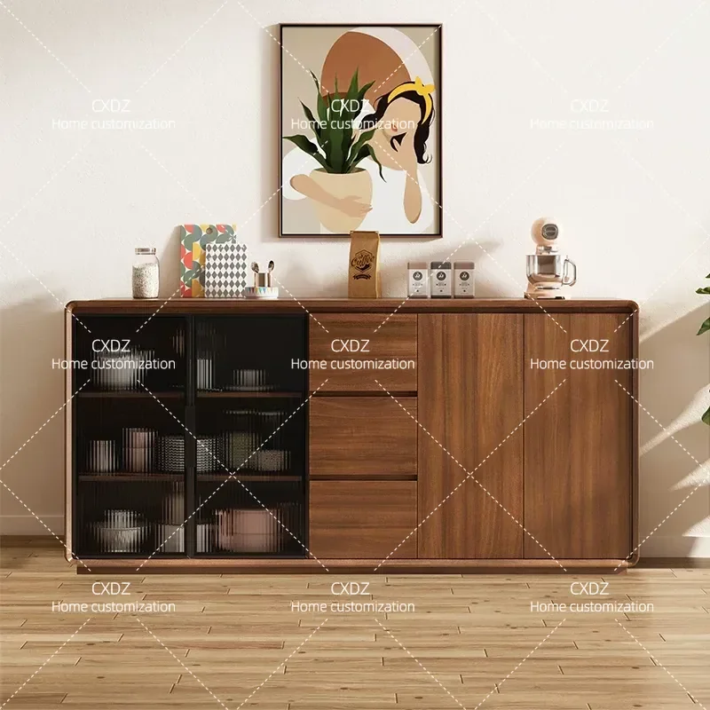 Ultra Thin Dining Side Cabinet Wall Mounted Storage Locker Large Capacity Kitchen Tea Cabinet Integrated Cupboard for Dining