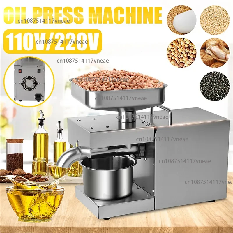 Small Household Intelligent Stainless Steel Oil Press New Kitchen Appliance for Peanut Edible Oil Processing Cross-Border