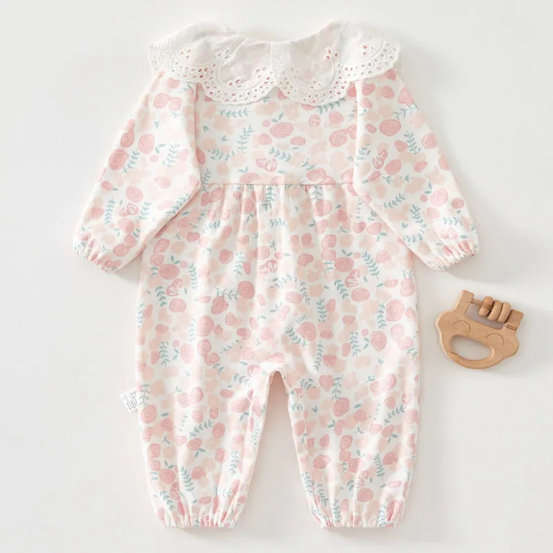 Spring Autumn Infant Girl Clothes Korean Fashion Cartoon Cute Print Cotton Long Sleeve Jumpsuits Baby Stuff Newborn Items B186