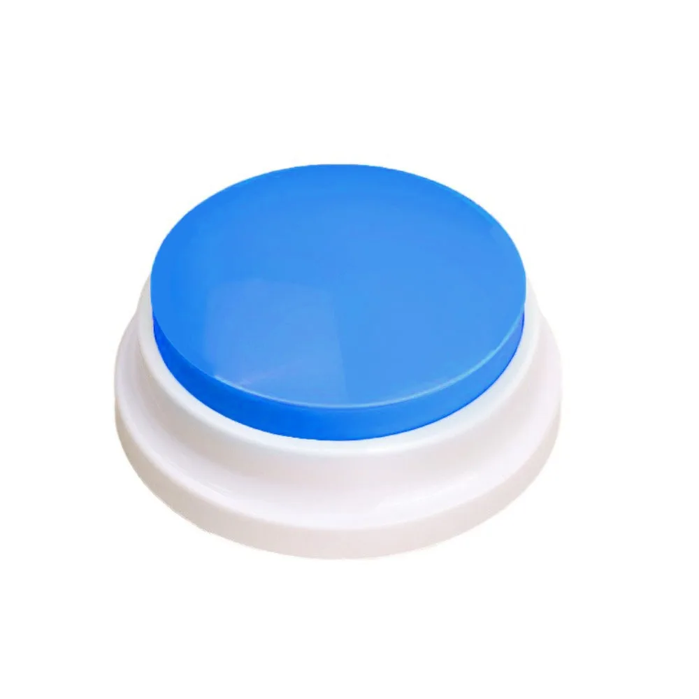 

Recordable Pet Voice Recording Button Lightweight Easy To Press Cat Talking Button Yellow/Blue Round
