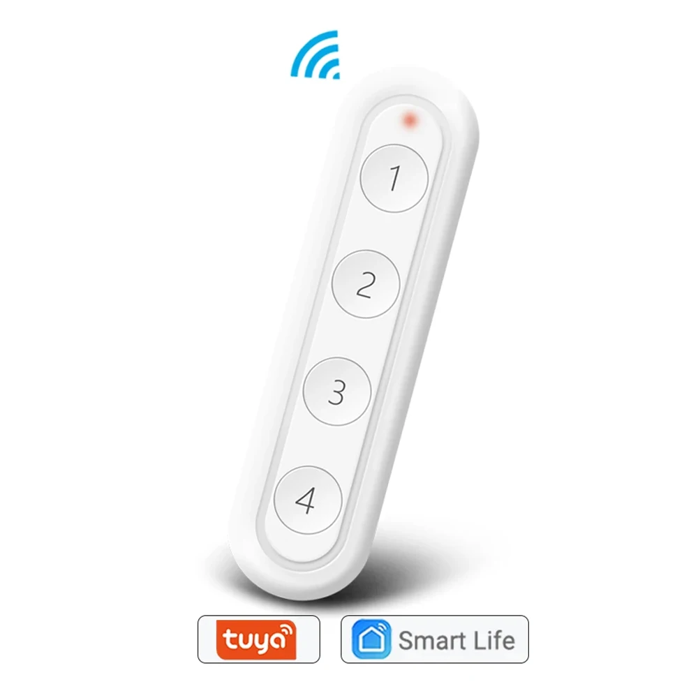 Tuya ZigBee 3.0 Wireless 4-Button Portable Remote Works with Smartthings Conbee Deconz Stick Domoticz Hub Required