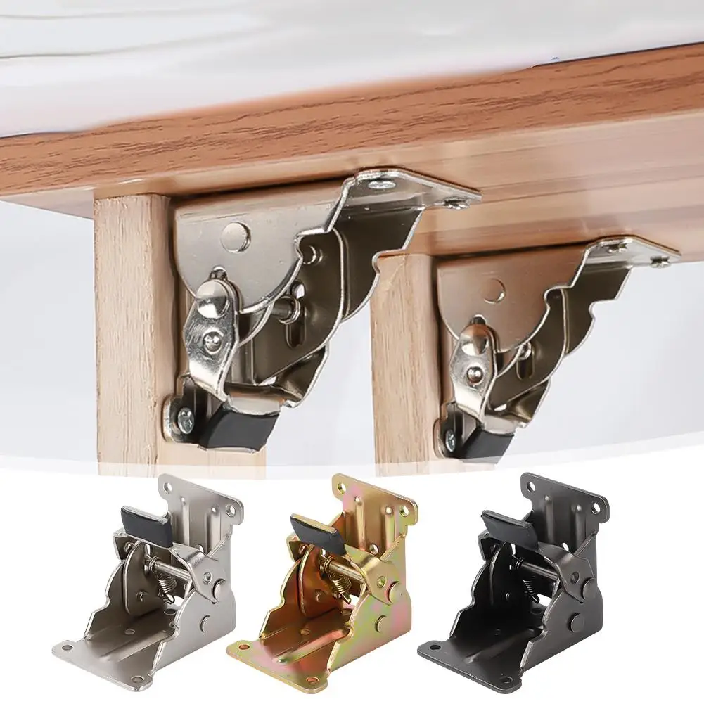 90 Degree Folding Table Leg Bracket, Multi Angle Self-Lock Hinge Hardware, Folding Locking Hinge for Table Support Workbench