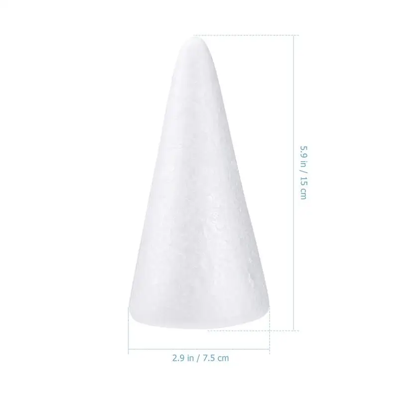 30pcs White Cone Shape Christmas Tree Polystyrene Foam Materials For Kids Crafts DIY Modeling Handmade Toys