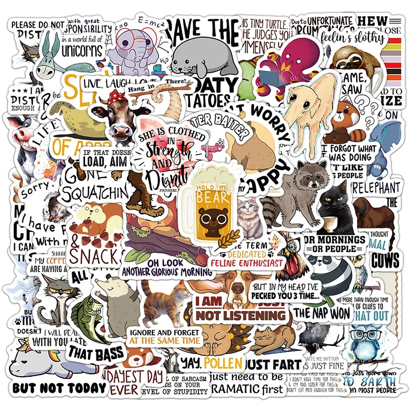 50PCS Funny Cartoon Graffiti Stickers DIY Decoration Helmet Bicycle Skateboard Notebook Skateboard Waterproof Decals Kids Toys