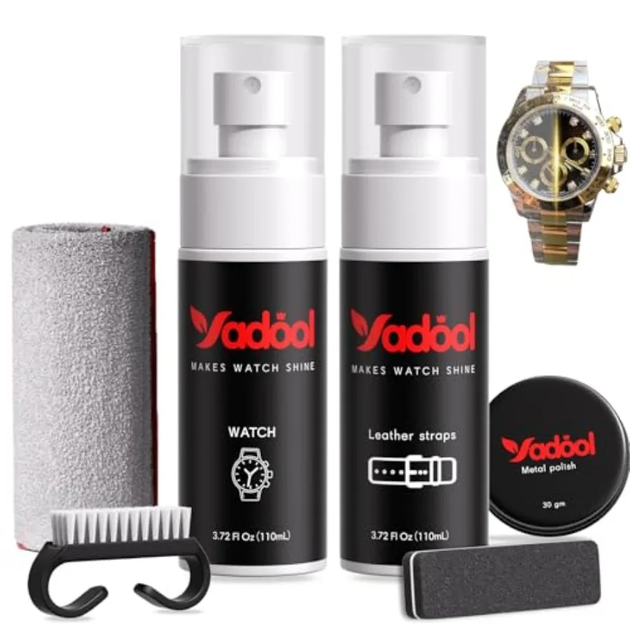 Watch Cleaner and Scratch Remover Kit - Premium Watch Cleaning and Polishing Repair Kit with Microfiber Cloth Matte Sponge Clea