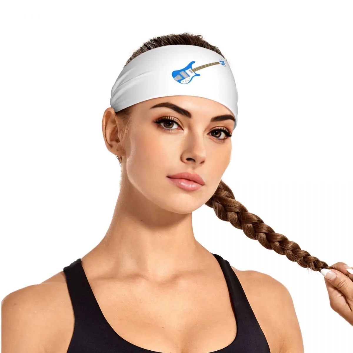 Azul cobalto canhoto rickenbacker 4001c flcl baixo guitarra sweatband para homens mulheres wicking umidade esportes sweatband ginásio yoga