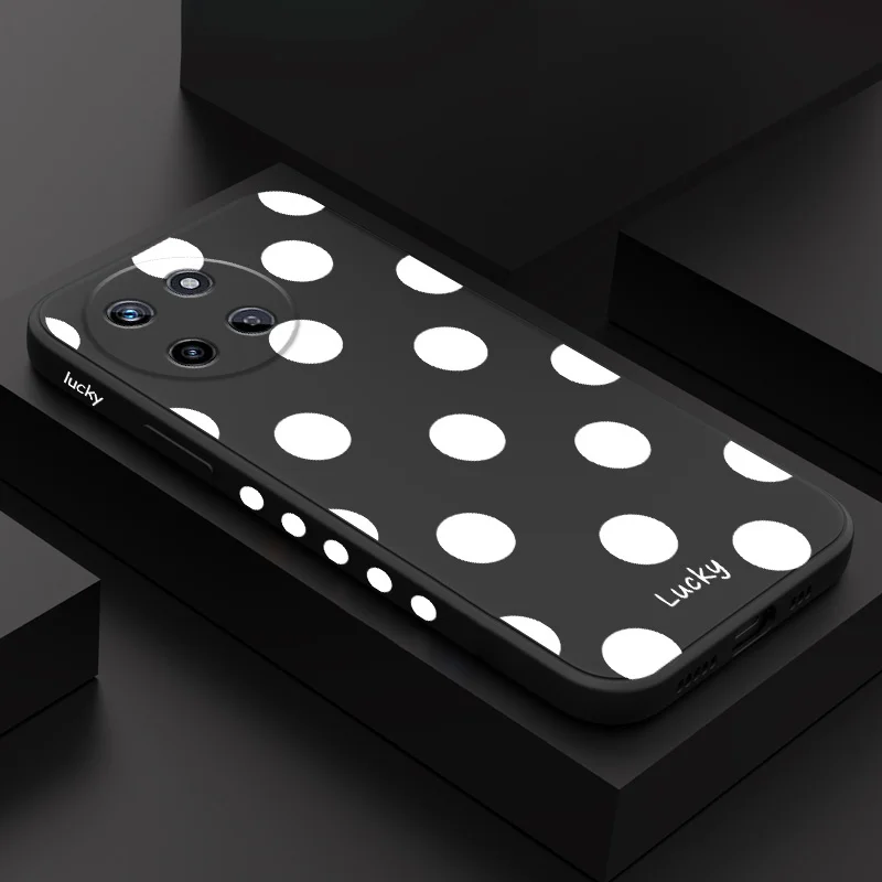 

French Polka Dots Phone Case For OPPO Realme 14 13 12 11 10 9 9i 8 8i 7 Pro Plus C35 C21Y C25Y C25 4G 5G Liquid Silicone Cover