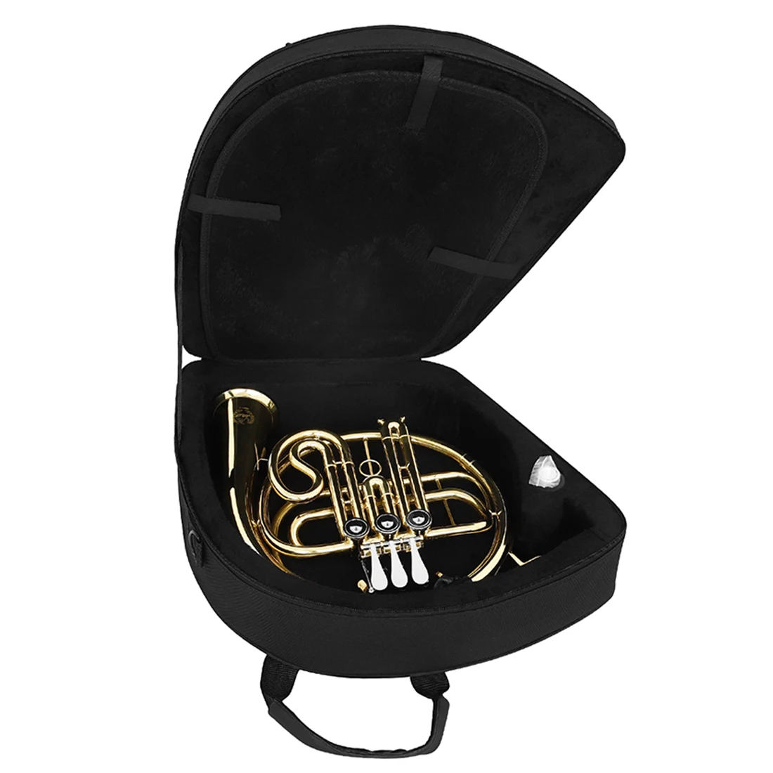 M MBAT 3 Keys Gold Plated French Horn Bb Split Double Row Bach French Horn Brass Musical Instrument with Case Mouthpiece Parts