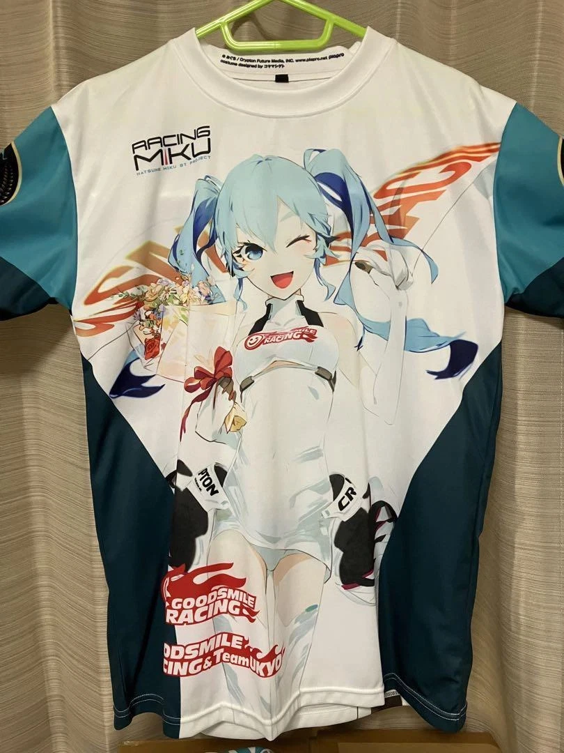 Camiseta con estampado completo de Racing Miku Hatsune Miku Good Smile Racing Team Ukyo, camiseta gráfica de anime unisex GT Project, ropa para fanáticos de GSR