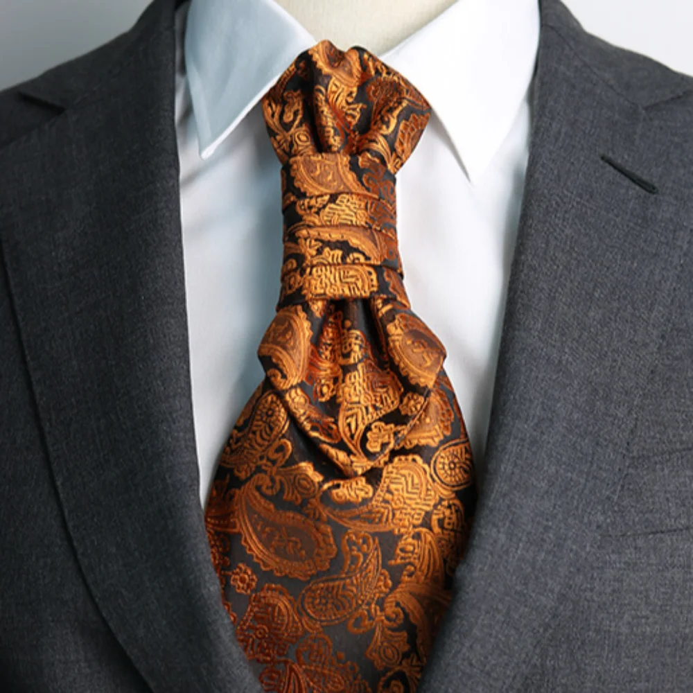 Classic Jacquard Floral Neck Ties Ascots Gravatas Business Formal Tie Collar Bowknot Wedding Necktie Gentleman Gifts