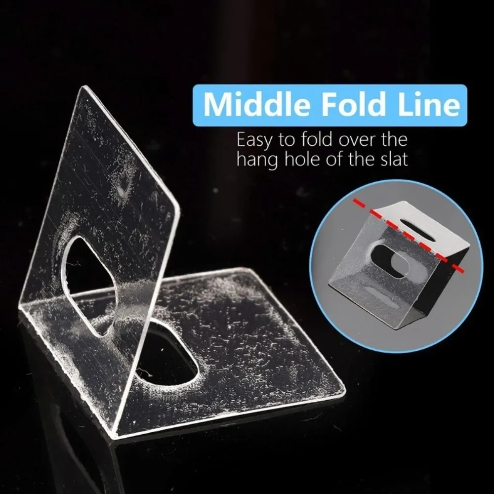 50pcs PVC Invisible Blinds Fixers Double Size Reinforce Top Blind Repair Tabs Easy Install Clear Broken Slat Stickers for Window