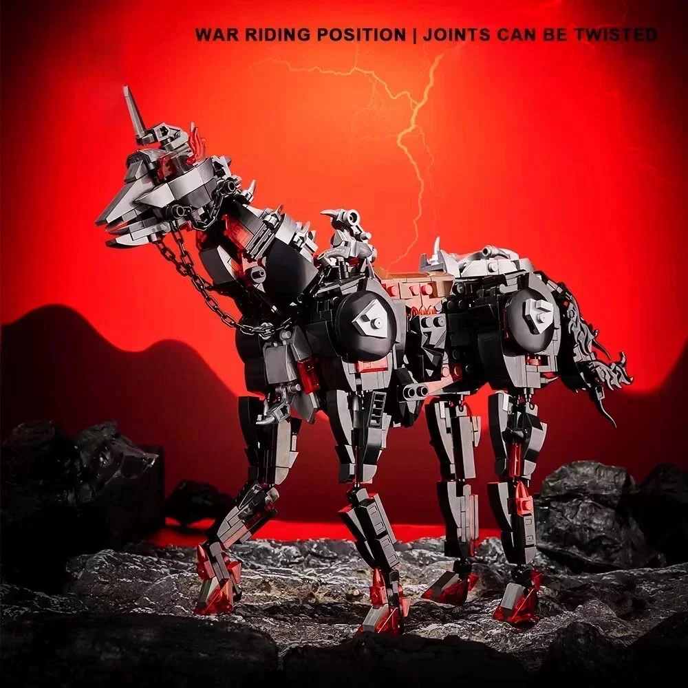 1178PCS Ideas Medieval Knight Building Blocks Creative Vintage Warfare Horse Model Detailed Bricks Toy Xmas Gift Collection Set