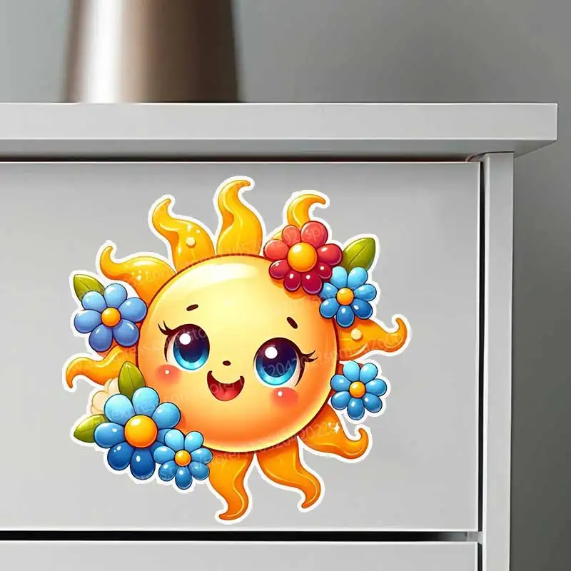 Cute Flower Wall Stickers Self-Adhesive Children's Bedroom Room Background Decoration Car Sticker Paper AA73