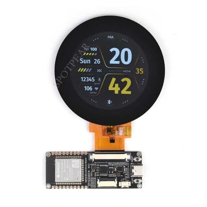 Imagem -03 - Rodada Kit Display Lcd Tela de Toque Capacitiva Wi-fi Btle N8r8 Esp32-s3 2.1 480x480