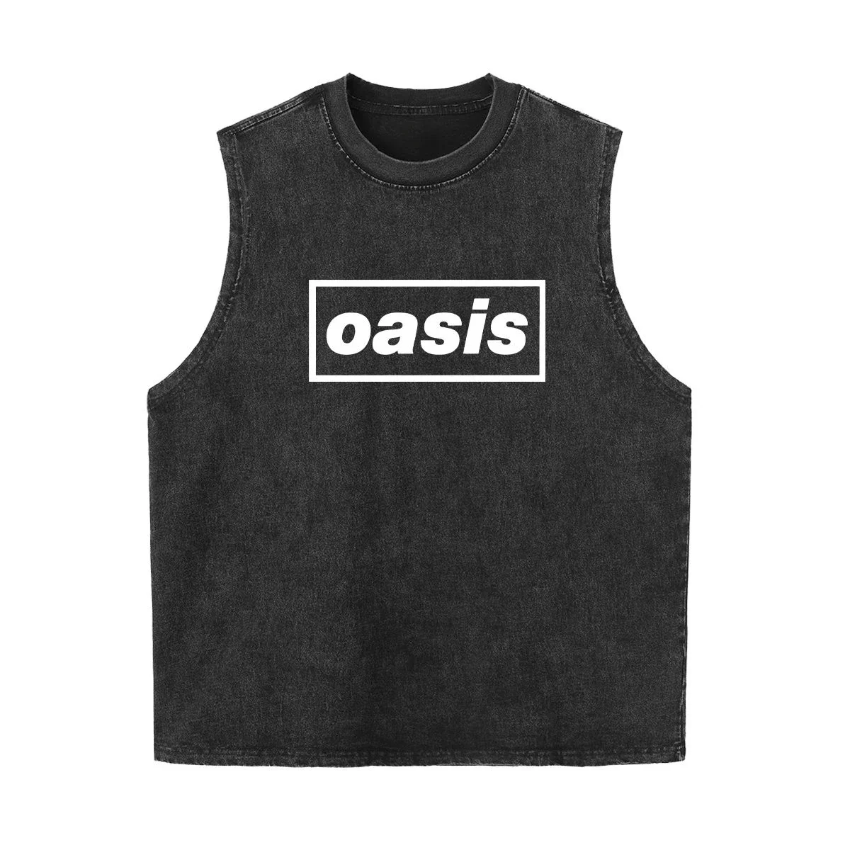 Oasis Band gewaschenes Retro American Street minimalistisches Rock Weste Print T-Shirt hochwertige reine Baumwolle Harajuku Y2K Top