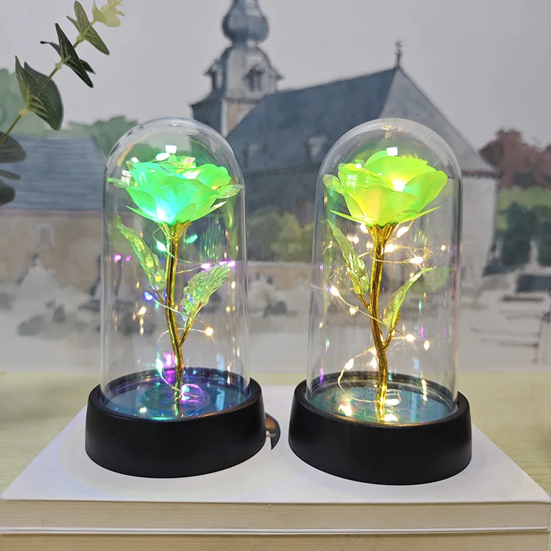 Ewige Rose Licht LED Folie Blume Valentinstag Geschenk Hochzeit Party Dekor Künstliche Rose Blumen Licht Weihnachtsdekoration – Detail 12