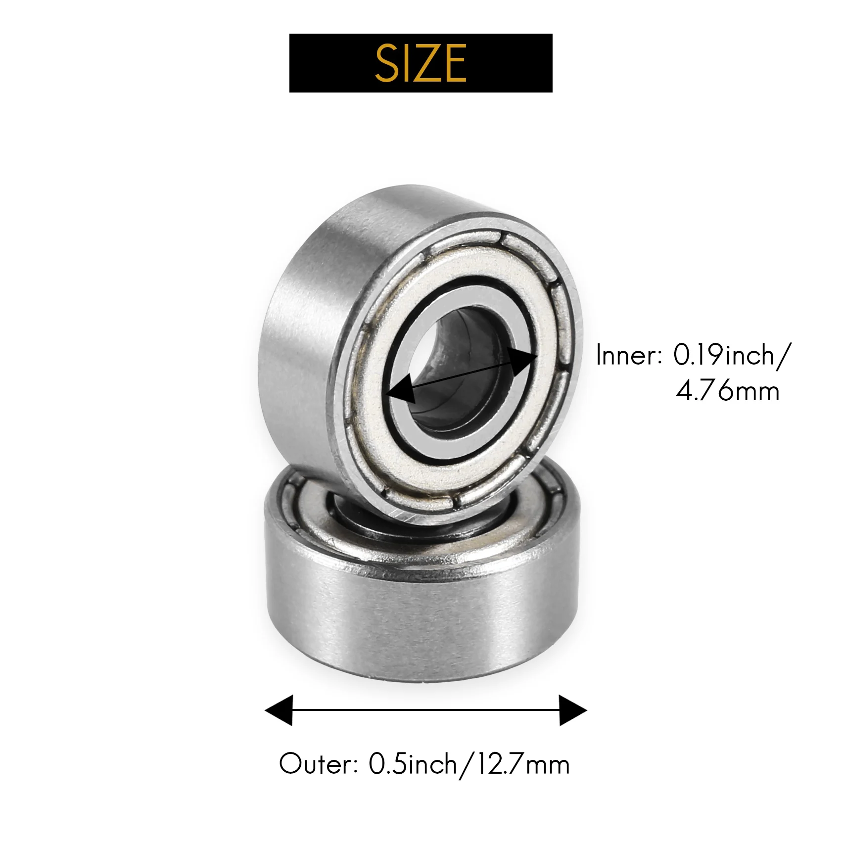 Top Bearing Router Bit Cutter Head Bearing Set Ball Bearing Acessórios Kit Interno 4.76mm Exterior 12.7mm