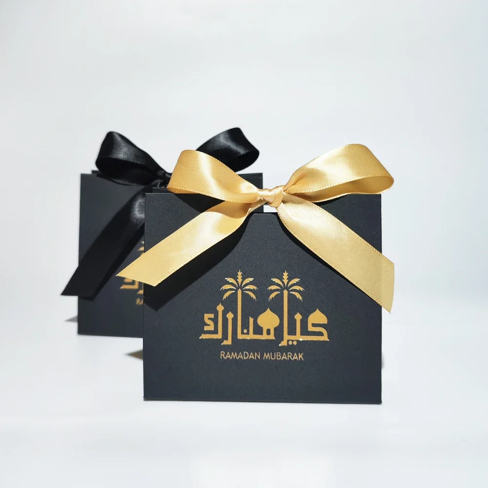 

Eid Ramadan Mubarak Candy Box Black Gift Bags Al Adha Muslim Islamic Kareem Iftar party decoration