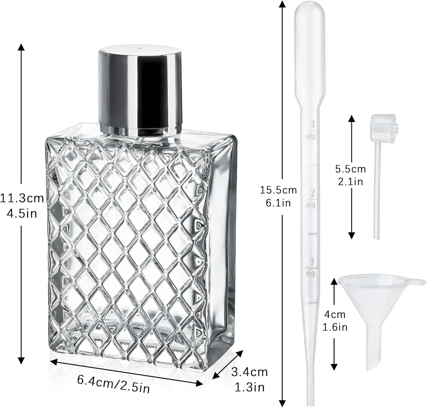1Pc100ml Perfume Bottle Vintage Fine Mist Perfume Travel Refillable Glass Perfume Sprayer for Men and Women Free dispensing tool