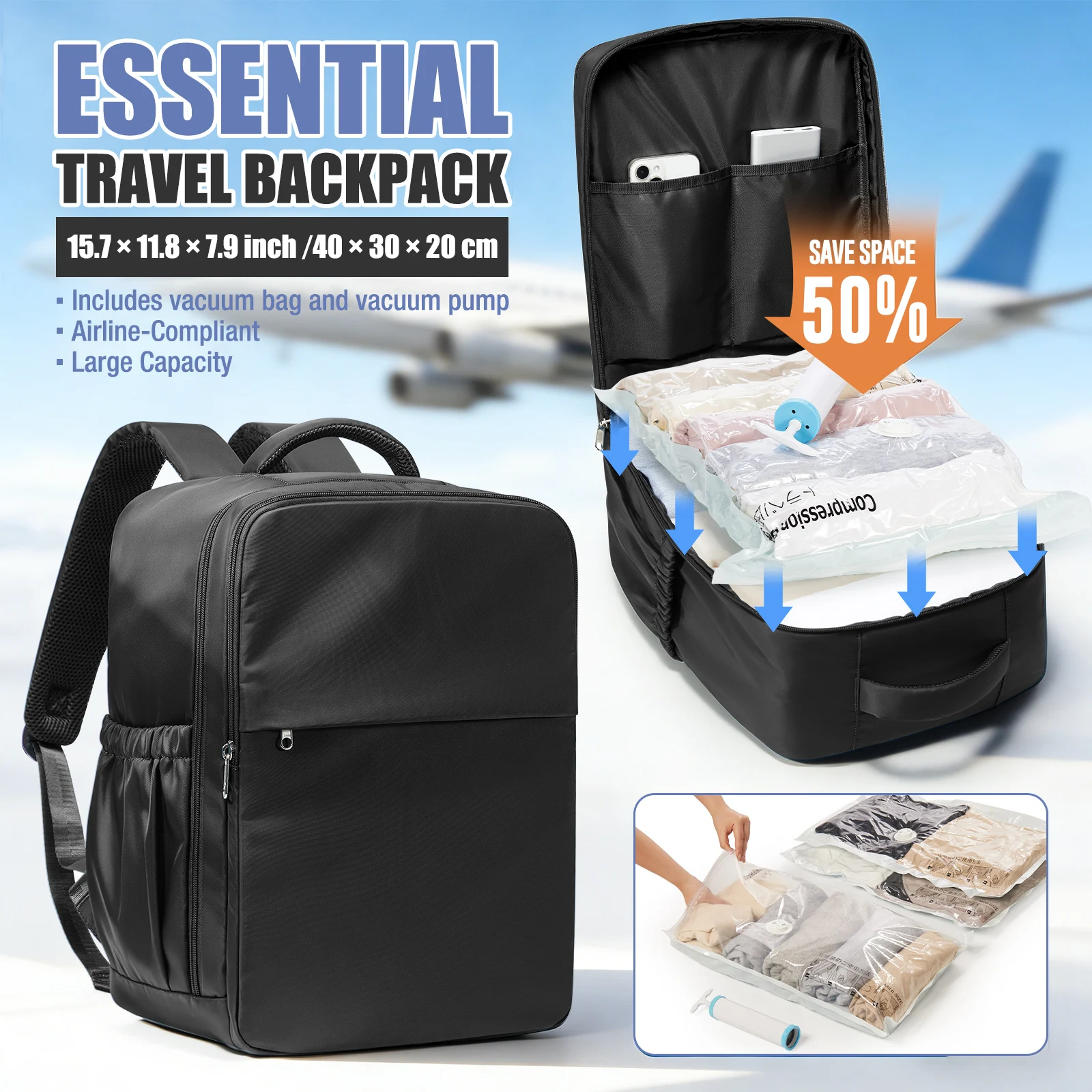 

Рюкзак Ryanair для ручной клади 40x30x20: Изящный, стильный, разноцветный, легкий, для ежедневных поездок и повседневного использования