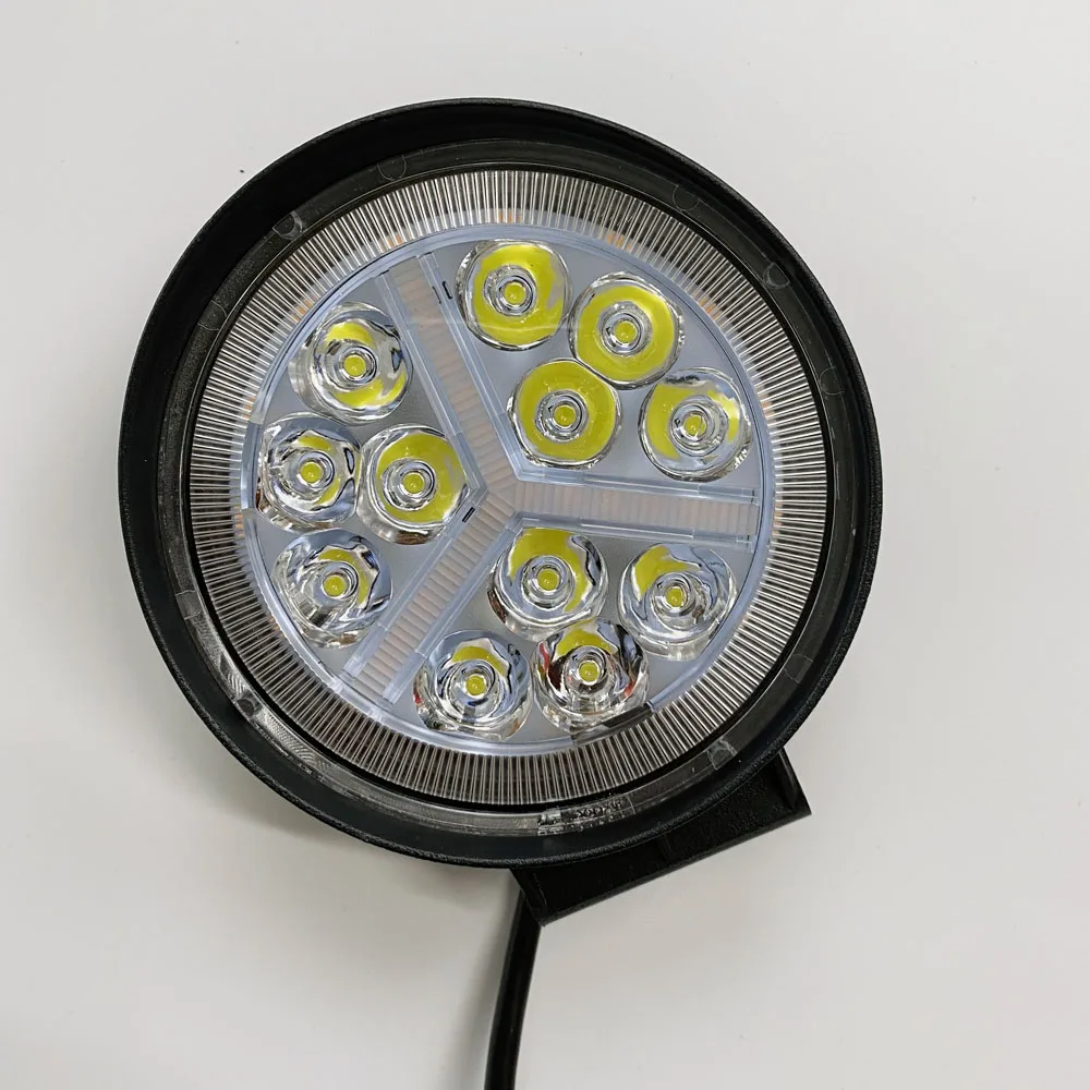Amber White Yellow Dual Color Strobe Led Car Light Round  0ff Road 4