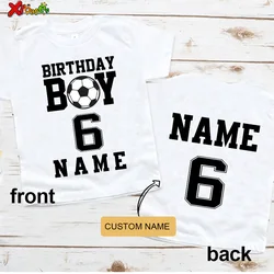 Football Shirt for Kids boys Soccer birthday t shirts Custom Name Shirts boy basketball 6th Birthday White T-shirt Girl Clothes