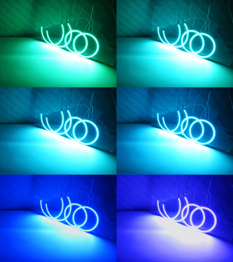 For Land Rover Discovery II 2 L318 2003 2004 Day Light RF Remote Bluetooth APP Multi Color RGB Led Angel Eyes Kit Halo Rings - view 5