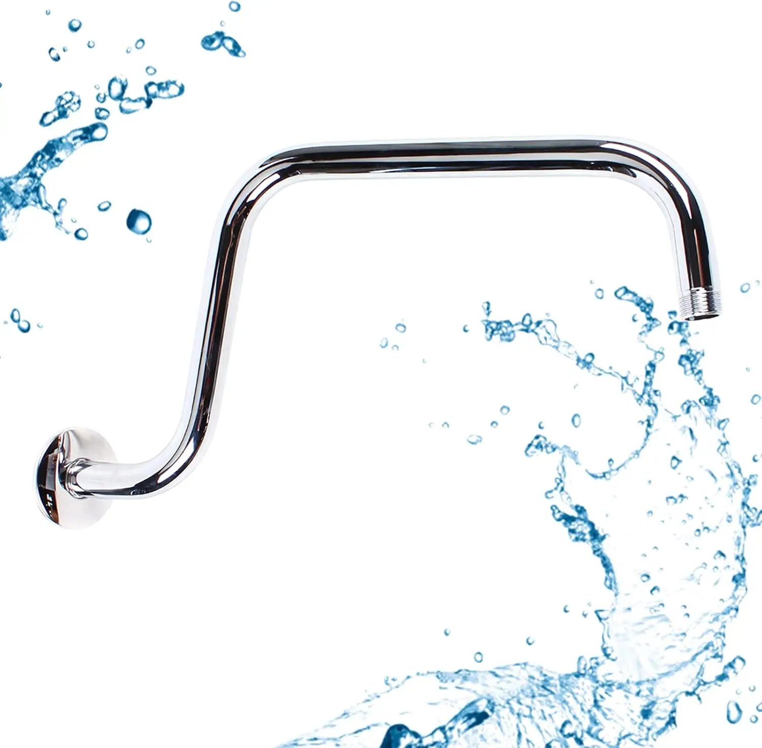 

Shower Arm S-Shape Shower Bathroom Wall-Mounted Shower Head Extension Arm Chrome Plated Steel for Fixed Shower Head Modify