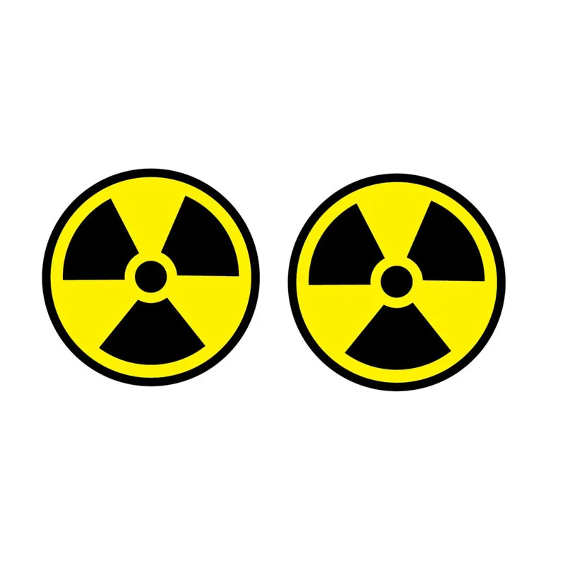 10/13/17 cm 2 Pieces Car Styling Radiation Symbol Personality Car Sticker N150